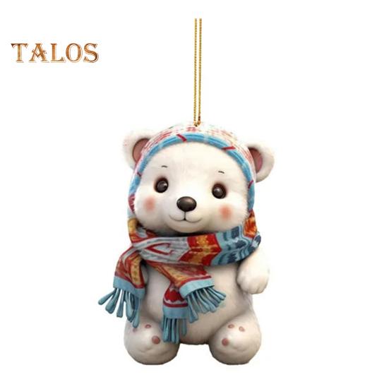 תליון אייל הצפון של סנטה קלאוס קישוט תלייה חגיגי לעץ חג המולד קישוט סנטה קלאוס מצויר מאקריליק למחזיקי מפתחות חלונות תיקים