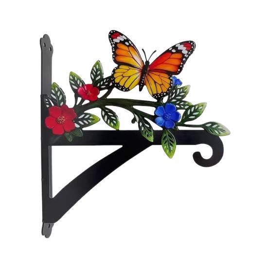 

Metal Plant Hanger Wall Hook Heavy Duty Hanging Basket Bracket Decorative Parrot Cat Flower Butterfly Wall Hanger for Planter Lantern Bird Feeder Wind C