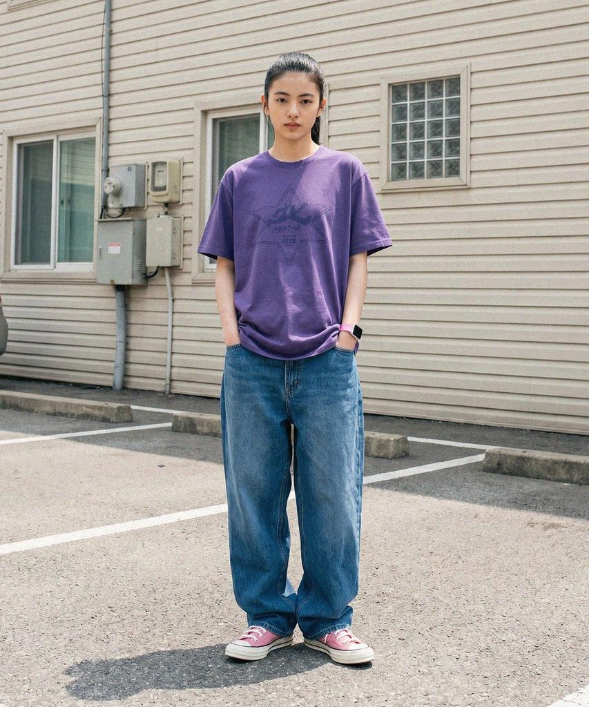 MODERMENT Normal Overfit Runner'S Short Sleeve T-Shirt [Violet]