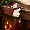 Elk Christmas Stocking Holders Holder for Mantel Shelf, Resin Santa Snowman Retro Metal Hanging Hooks Reindeer Hooks, No-Drill Fireplace Hanger