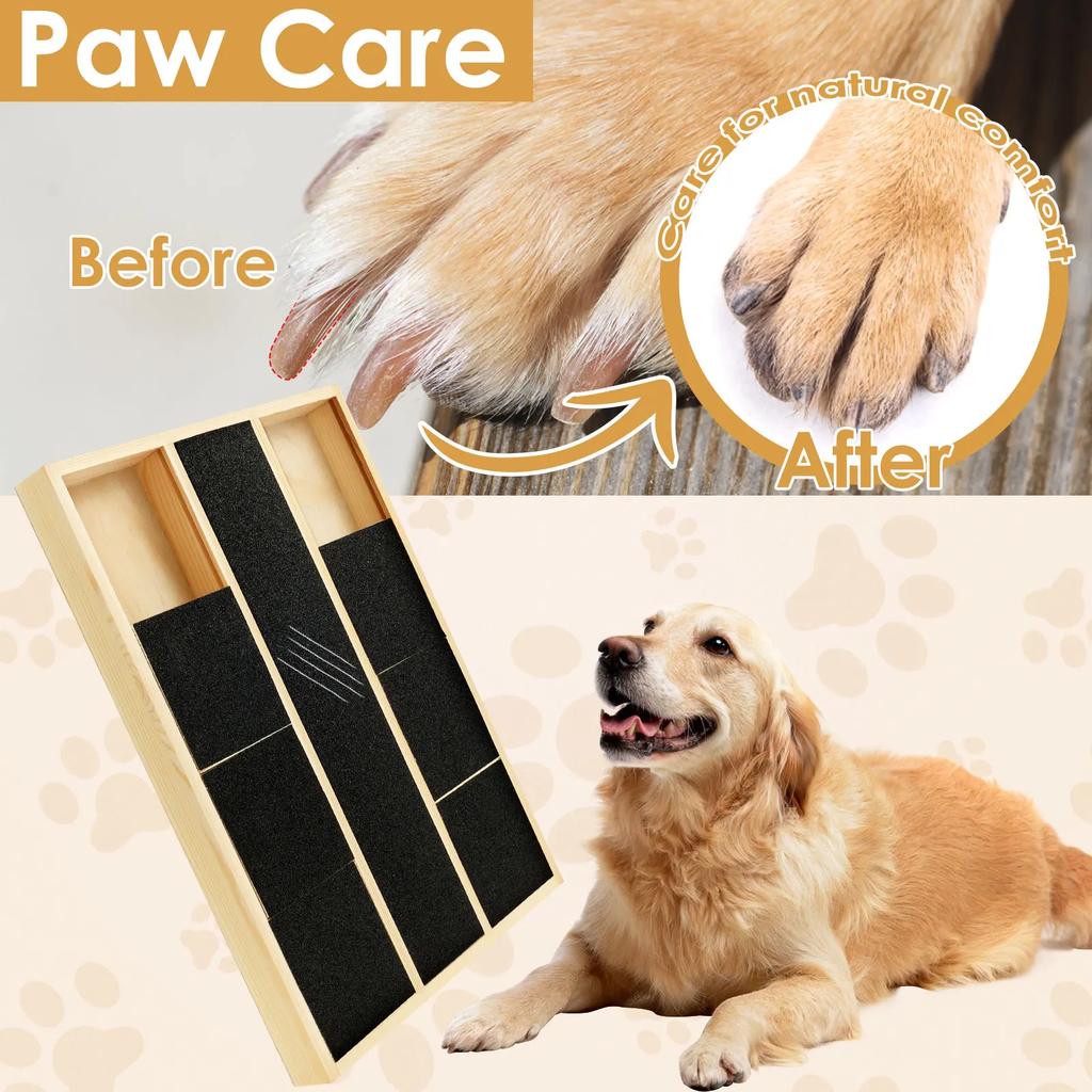 Dog Nail Scratch Pad Stable Nonslip Dog Nail File Board with Replacement Black Sandpaper Dog Toy Built in Snack Box Pet Supplies