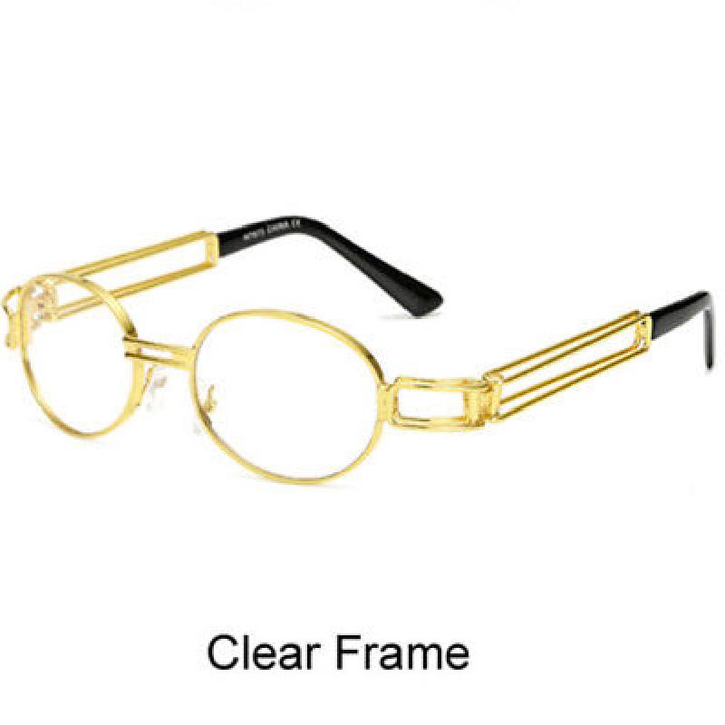 

Тематические Солнцезащитные Очки Стимпанк Ретро Металлические Оправы Уличные Очки в Оправе Мода Clear