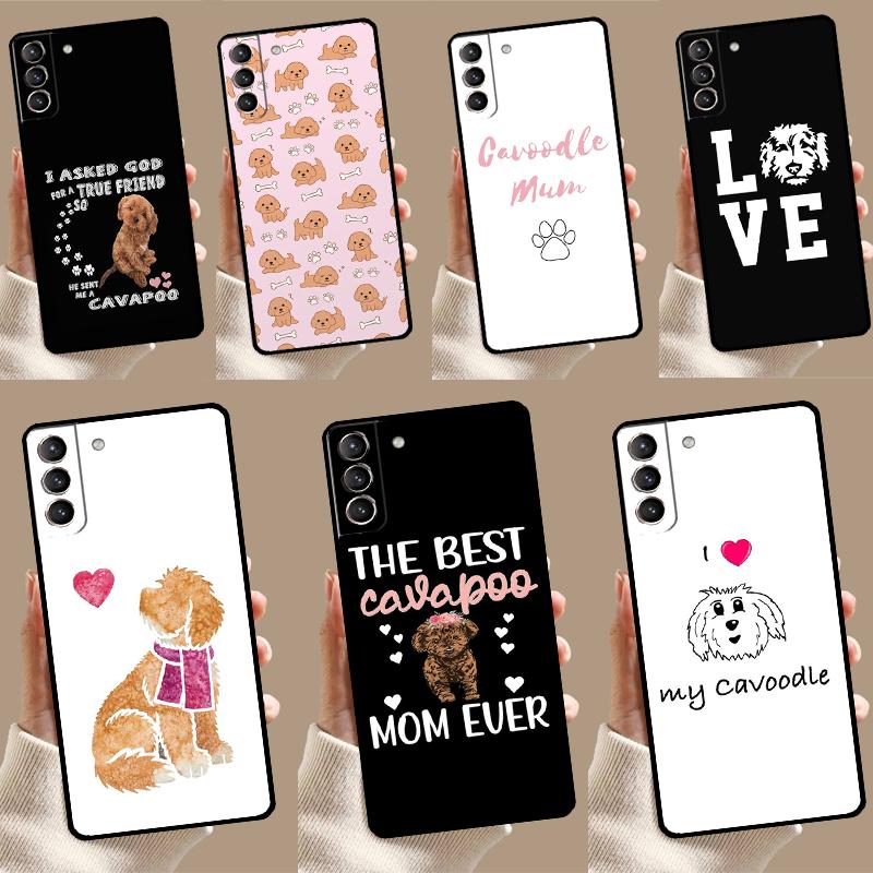 Cartoon Cavoodle Cavapoo Case For Samsung Galaxy S22 S23 S24 Ultra Note 20 10 Plus S8 S9 S10 S20 FE S21 FE Cover