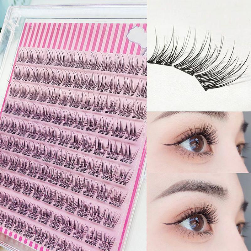 False Eyelashes Self-adhesive Black 11-13mm Reusable DIY Extensions for Fuller Lash Look at Home