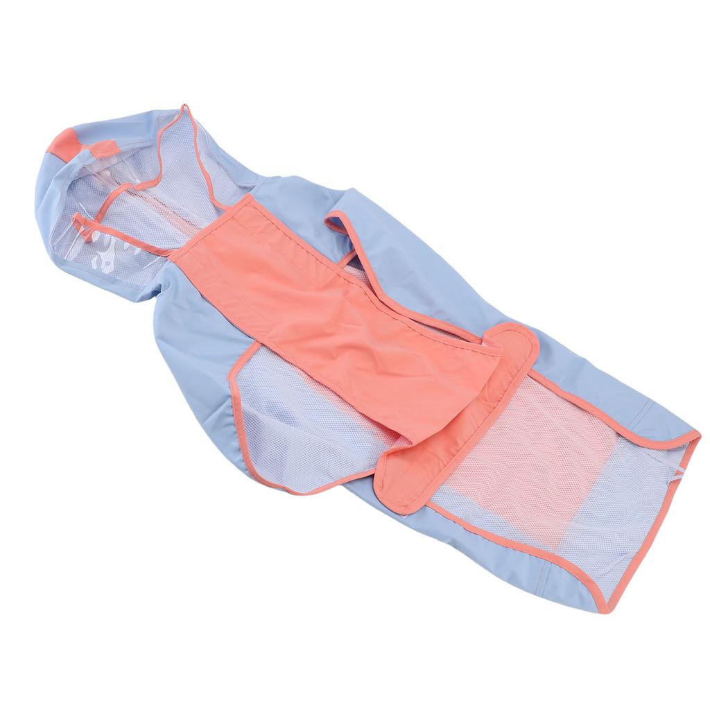 Large Dog Raincoat Windproof Waterproofing Pet Hooded Rain Jacket with Reflective Strap Convenient Leash Hole