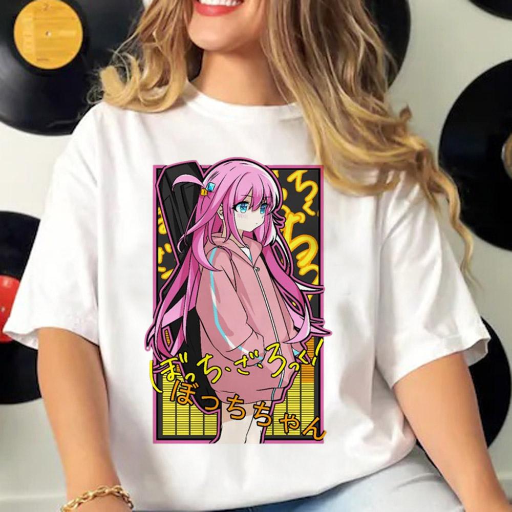 Japanese Anime Cos BOCCHI THE ROCK Hitori Gotoh Ljichi Nijika Casual Short TShirt Tee Women