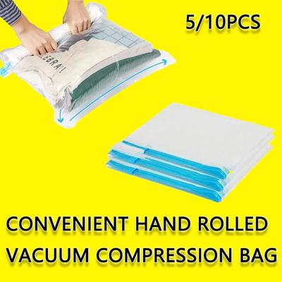 Bolsas de compresión de viaje, 5 o 10 unidades, para guardar ropa al vacío, ideales para equipaje y ropa esencial de crucero.