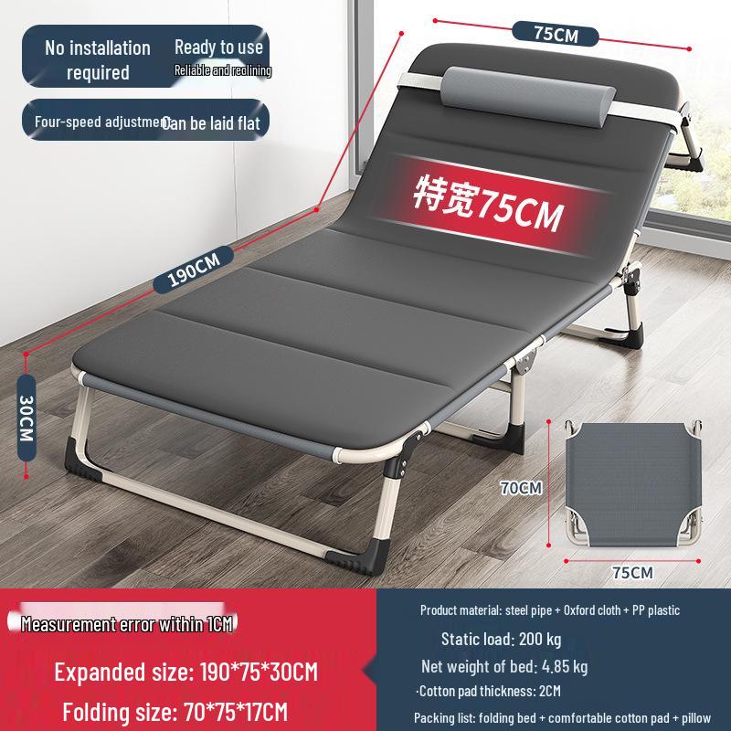 Multi-functional Folding Single Bed: Portable Recliner for Home, Office, and Camping Naps