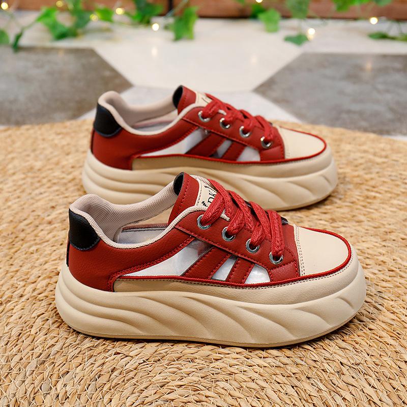 INS White Shoes Женская летняя новая платформа, увеличивающая рост, дышащая повседневная обувь 35