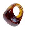 Vintage Geometric Resin Ring Lightweight Design Amber Tone Jewelry Gift Comfort Fit Retro Resin Accessory For Women Men