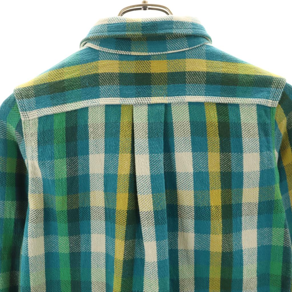 marka made in Japan Check Pattern Long sleeve Flannel shirt 1 Blue green Women Used