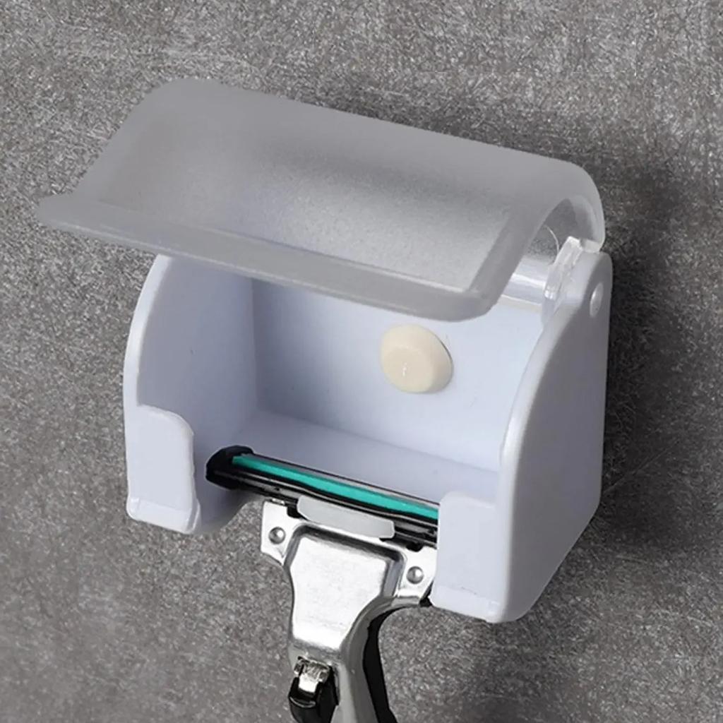 1 Stück - Herrenrasierer Rasierpinsel Klingenhalter Aufbewahrung Badezimmer Wand Saugnapf Haken Ständer Aufhänger Gestell Regal Staub