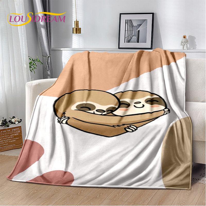 Cute Sloth Series Cartoon Soft Plush Blanket,Flannel Blanket Throw Blanket for Living Room Bedroom Bed Sofa Picnic Cover Kids 3D