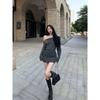 Slim-Fit One-Shoulder Knitted Dress: Sexy, Waist-Cinching, Long-Sleeved, Irregular Hem, Short Skirt for Women’s Autumn Style