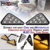 RISACCA Motorcycle LED Turn Signal, Clear, Left and Right Set, Universal, High Brightness, 12 V, Cowl, Embedded