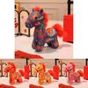 New Year Plush Toy Horse Zodiac Figurine With Pp Cotton For Good Luck Gift