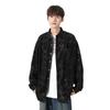 Autumn Men's Velvet Shirt Japanese Retro Dark Pattern Jacquard Loose Large Size Long-sleeved Shirt Men