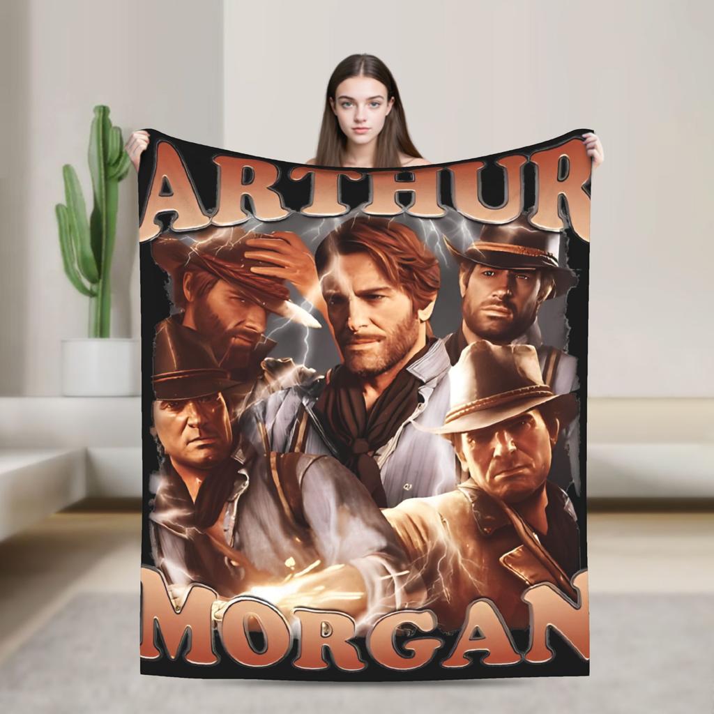 Arthur Morgan Red Dead Redemption Super Zacht Dekentje Esthetische Woondecoratie Flanellen Bedsprei Bank Bed Cover