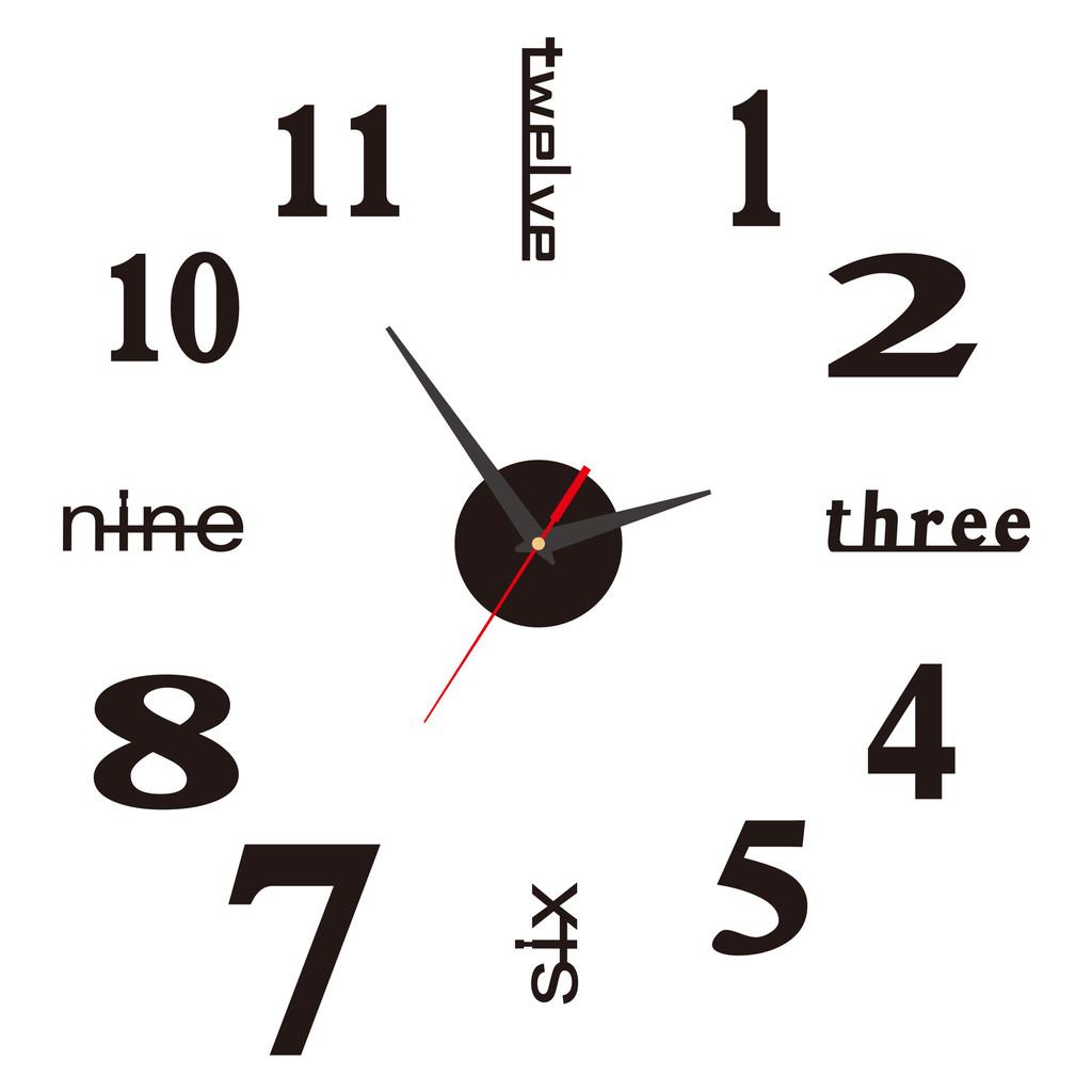 3d Modern Wall Clock Mirror Sticker Acrylic Number Clocks For Home Decoration