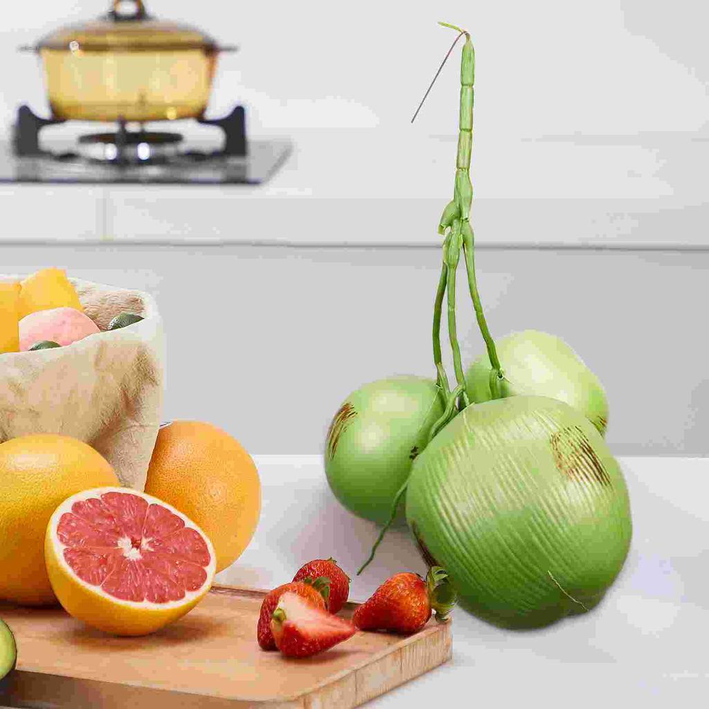 Leaves Artificial Coconut Banquet Organic Amino Plastic Coconuts Creative Fruit Ornament