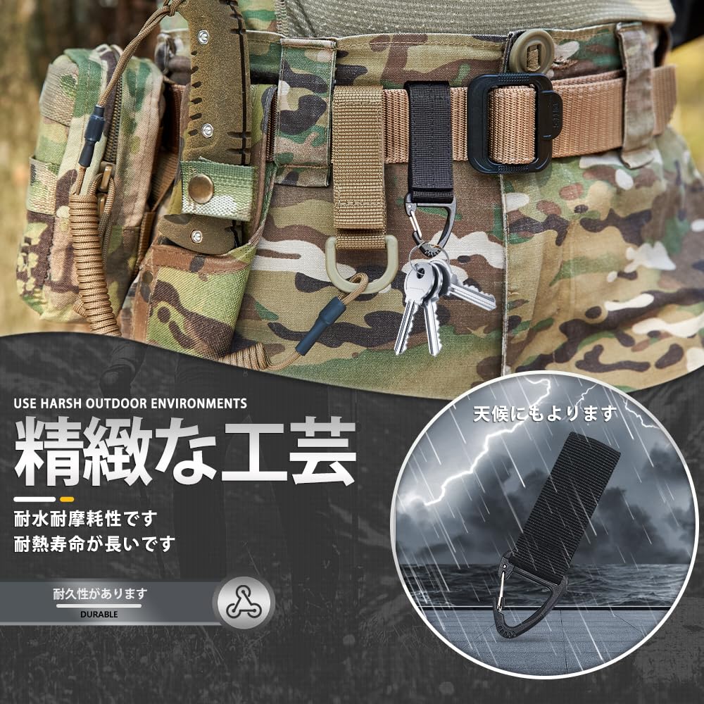 Keychain Mountain Climbing Button Key Ring Velcro Carabiner Multifunctional Backpack