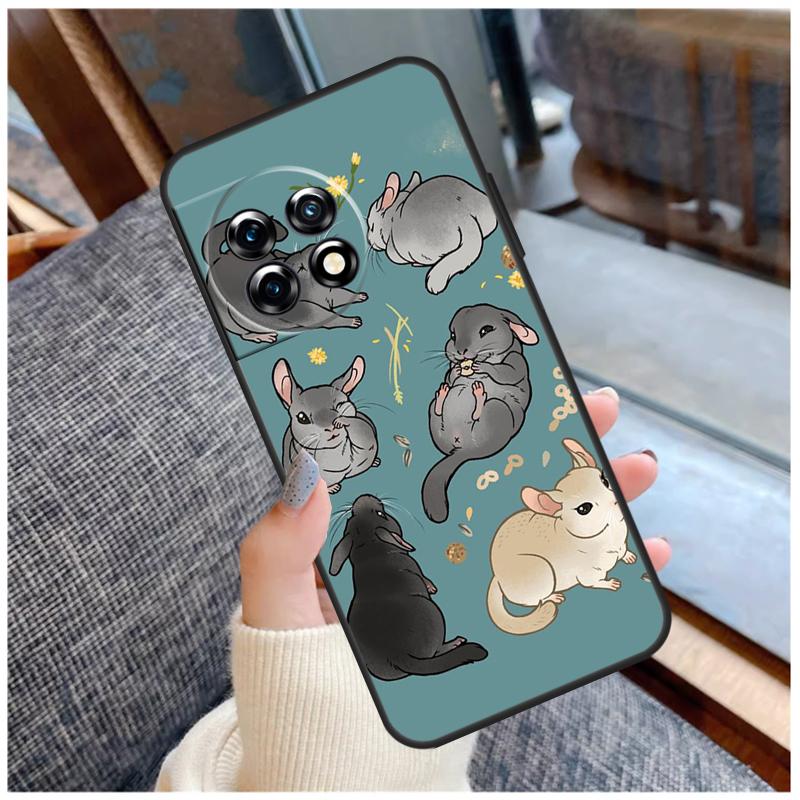 Cute Cartoon Chinchilla Case For OnePlus 13T 8T 10T 9 10 Pro 15 13 12 11 13R 12R Nord CE 5 2 3 4 Lite N20 N30 Coque