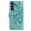 For Samsung Galaxy S25 Case Butterfly Imprinted Wallet Stand PU Leather Flip Phone Cover with Strap