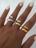 Chic Unique Stainless Steel Unusual Ring Water Resistant PVD Plated Simple Sleek Metal Fashion Jewelry Bijoux Gift