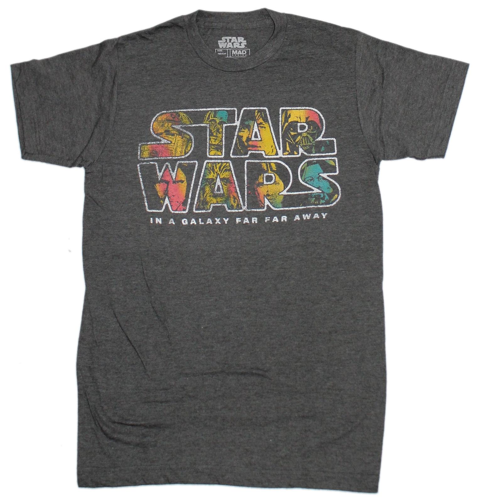 Star Wars New Adult T-Shirt - Colorful Logo Embedded With Images XXL