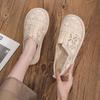 Fashion 2025 New Summer Hollow Breathable Mesh Ladies Shoes Fashionable Baotou Women's Sandals Literary Retro Minimalist Flat Shoes