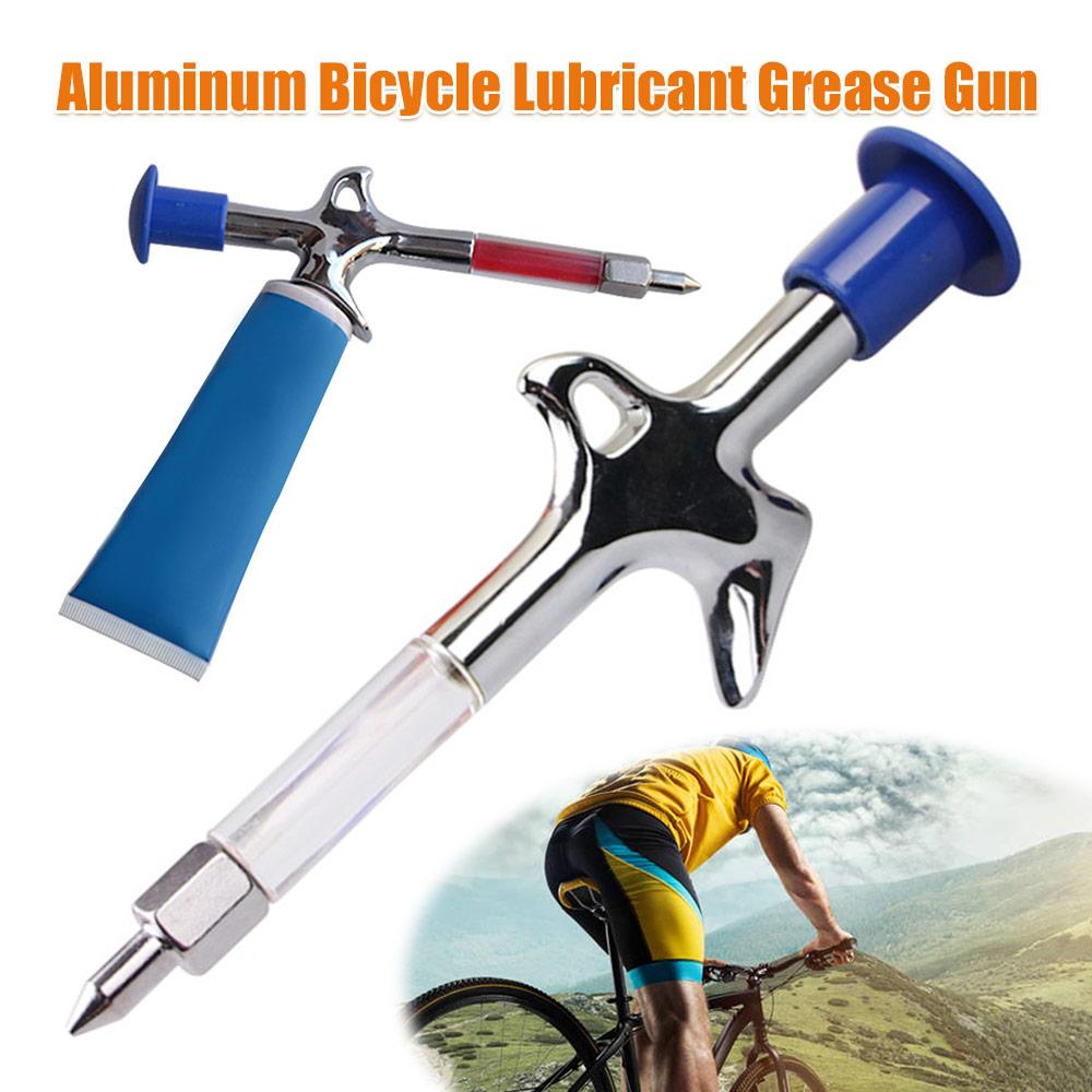 Bicycle Grease Gun Aluminum Bicycle Lubricant Grease Gun Mountain MTB Bike Repair Tools Service Accessories