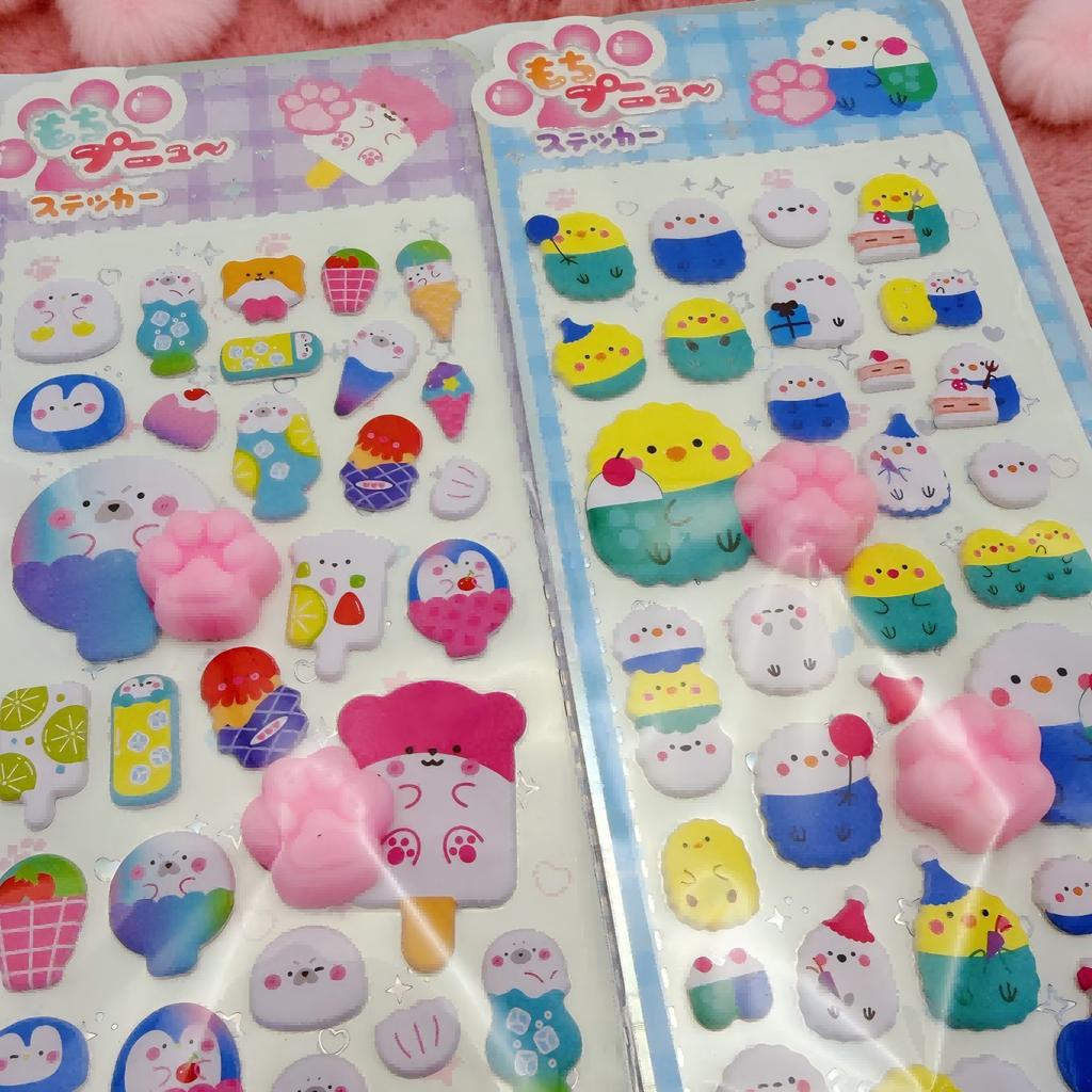 Cute Animal Puffy Bubble Stickers Self-Adhesive 3D Assorted Kids Stationery Stickers for Journal Notebook DIY Craft Decoration