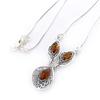 Les Trésors De Lily [K2610] - Silver Necklace 'Macbeth' Amber
