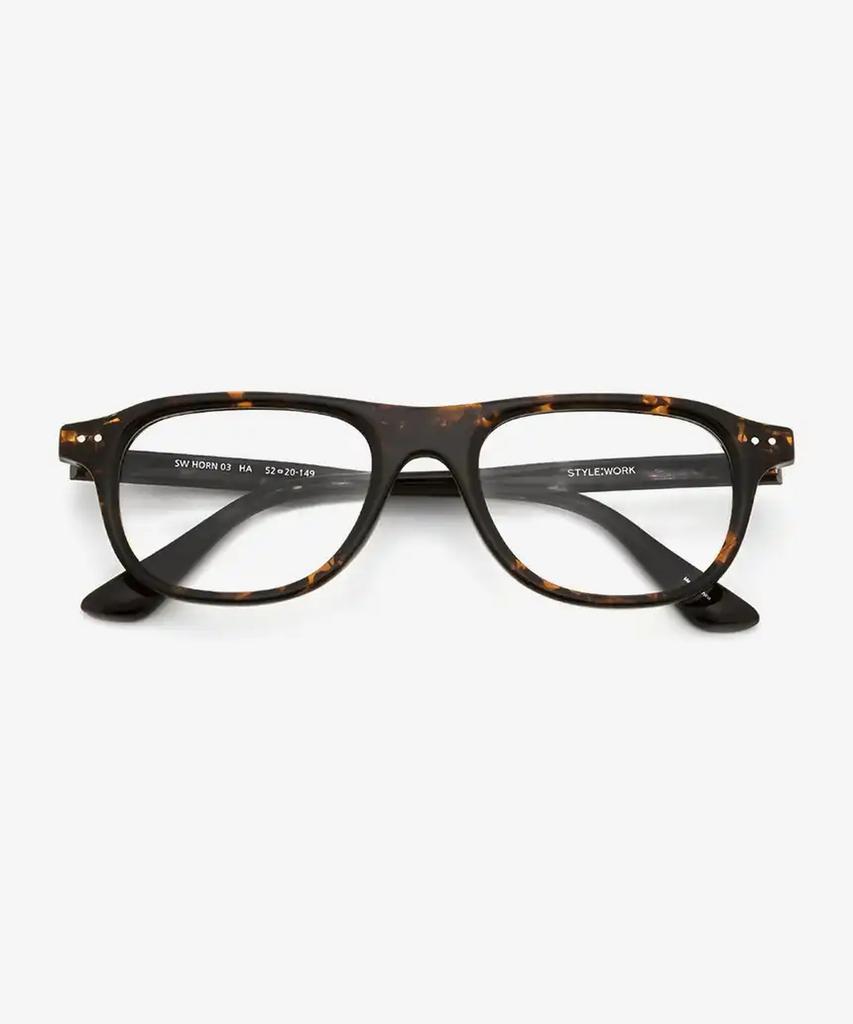 Seutailwokeu Brown Havana Sw Horn 03 Ha Stylework Eyeglass Frames
