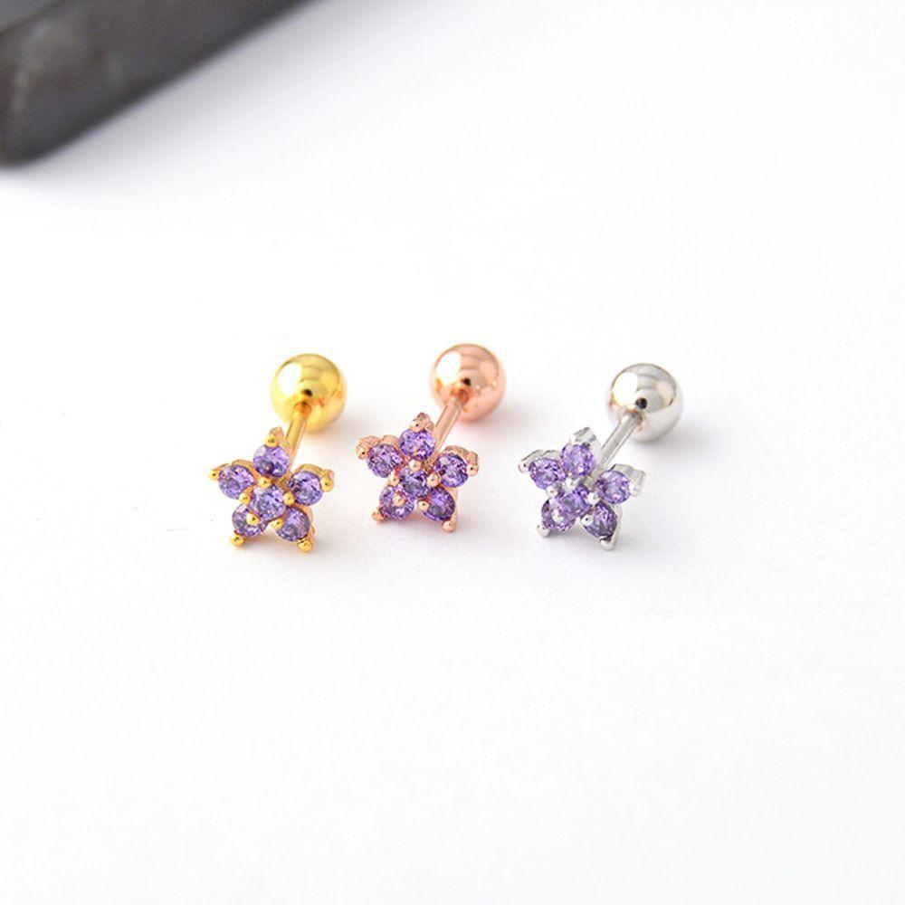 Earpiercing Flowers Stainless Steel Stud Earrings Ear Studs Tragus Earrings Cartilage Earrings
