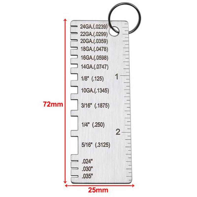 

Толщиномер листового металла Сварочный шаблон Инструменты для пайки Нержавеющая сталь Портативная линейка сварщика Измеритель проволоки Pack of 1