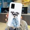 Roztomilý pes knírač nosí brýle pouzdro na telefon pro Samsung Galaxy S10 S21 S22 Plus Ultra A91 A51 A21S A12 Průhledný kryt na telefon