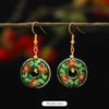 Chinese retro cloisonne enamel earrings female classical temperament simple flower earrings niche design earrings