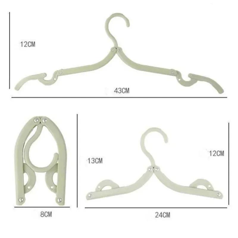 10pcs Multifunctional Travel Folding Clothes Hanger Portable Clothes Hanger Anti Slip Foldable Drying Rack Space Saving Stand