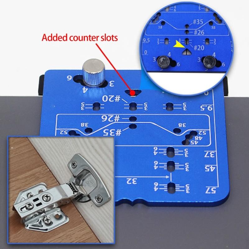 Aluminum Alloy Drill Guide Suitable for 26mm 35mm Holes Precise Drilling Cabinet Hinge & Shelf Pin with Ergonomic Design