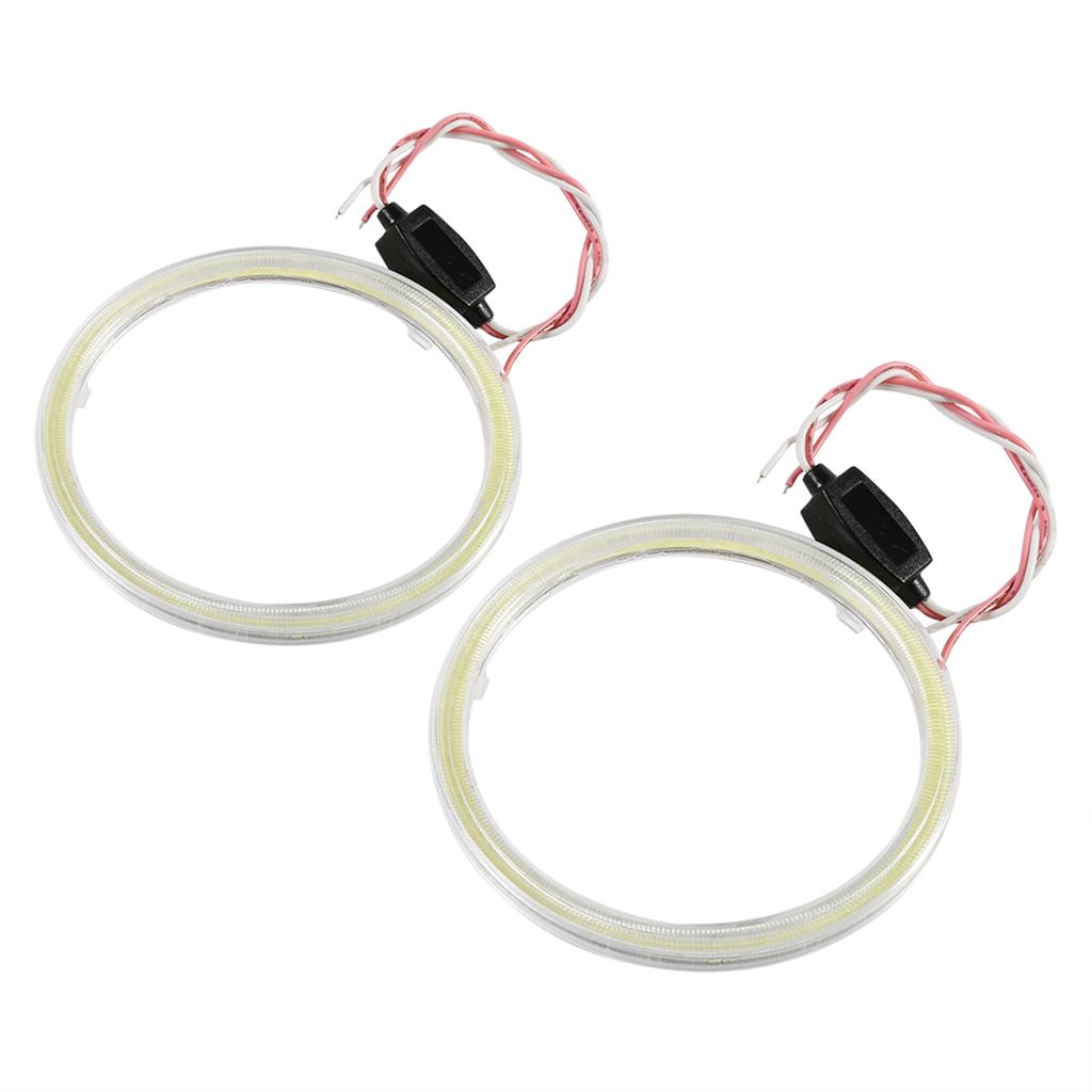 1 Çift Otomatik Halo Halkalar COB Çipli Far DRL LED Motosiklet Araba İçin 60mm