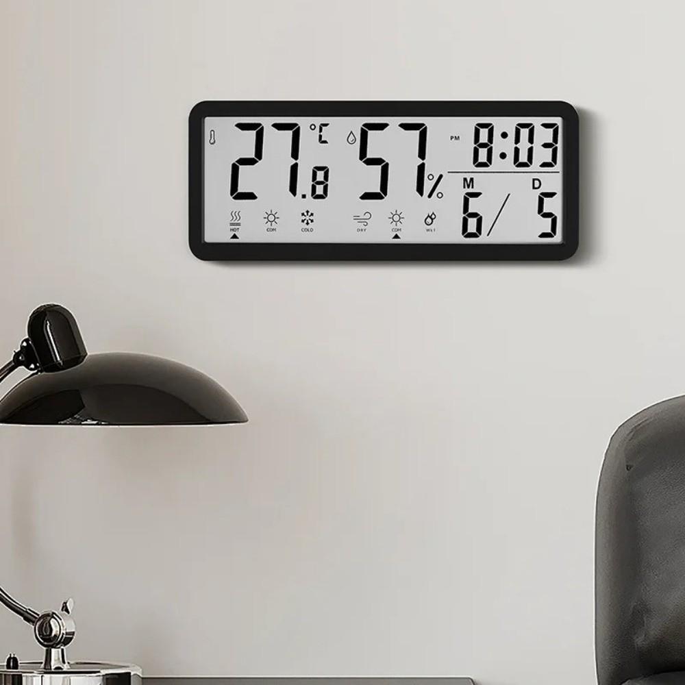 Temperature LCD Digital Wall Clock Humidity Desktop Clock Electronic Clock  Office Decoration