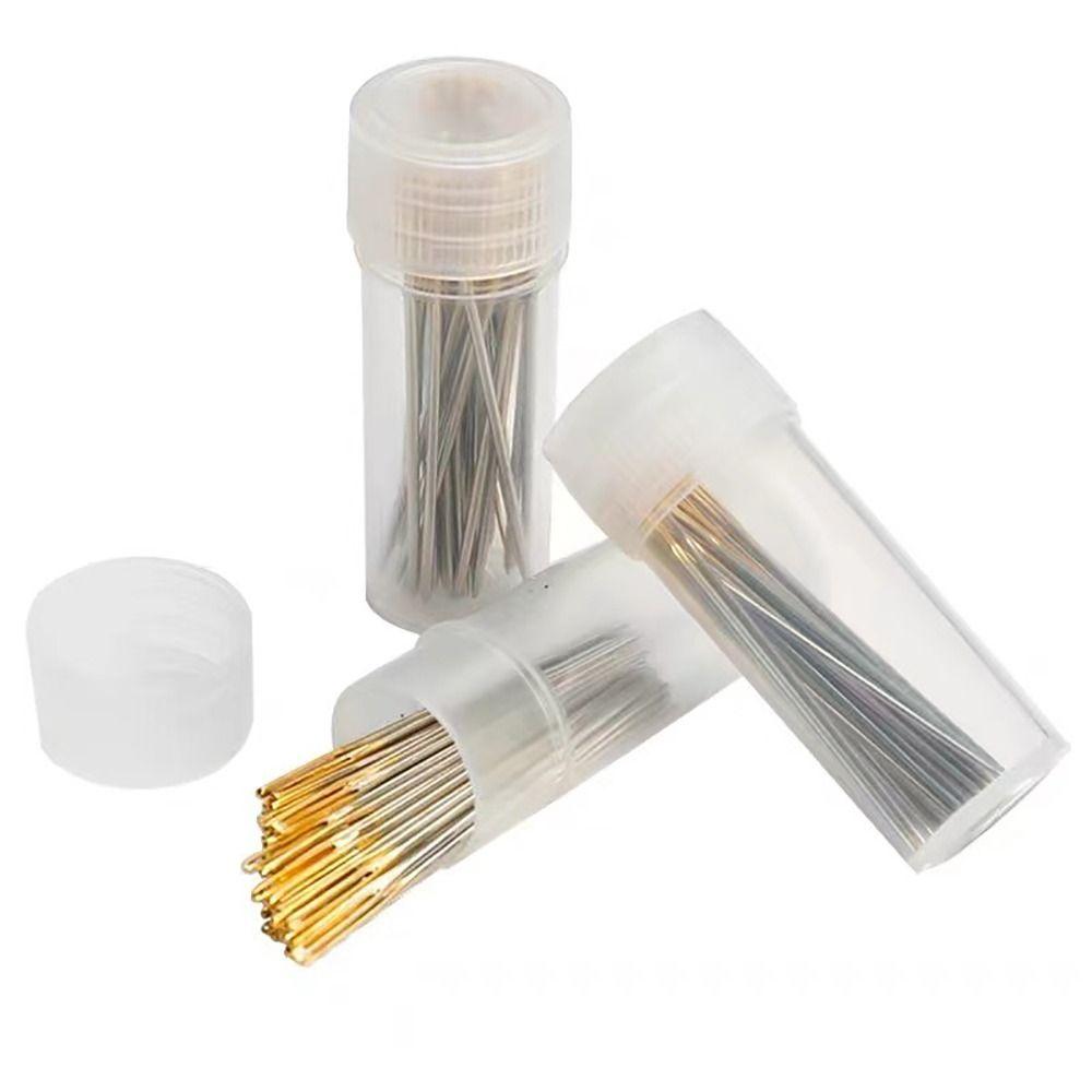 100Pcs Multi-size Tail Embroidery Fabric Cross Stitch Darning Needles Craft Tools 22/24/26# Stainless Steel DIY Sewing Needle