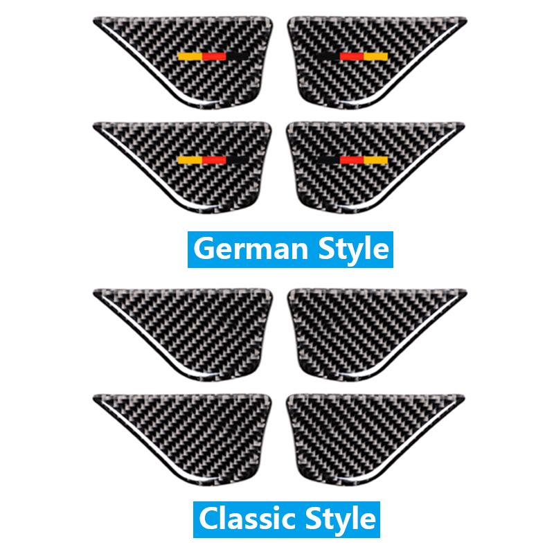 4vnt anglies pluošto automobilio salono durų rankenos dubens dangteliai automobilio lipdukai automobilių priedai, skirti Mercedes Benz C klasė W205 C180 C200