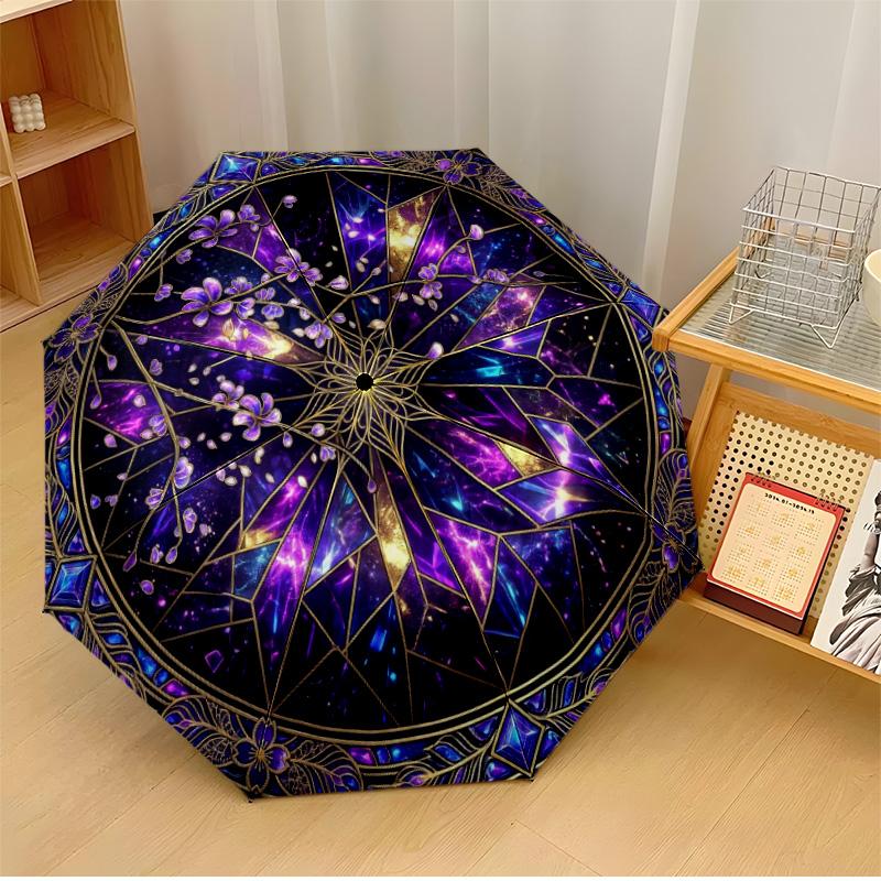 

Cosmic Compass Mandala Printed umbrella windproof folding umbrella portable sun and rain umbrella suitable for gifting