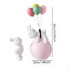 Balloon Bunny Figurine Flying Figure Funny Resin Tabletop Ornaments Sculpture Couple Statue
