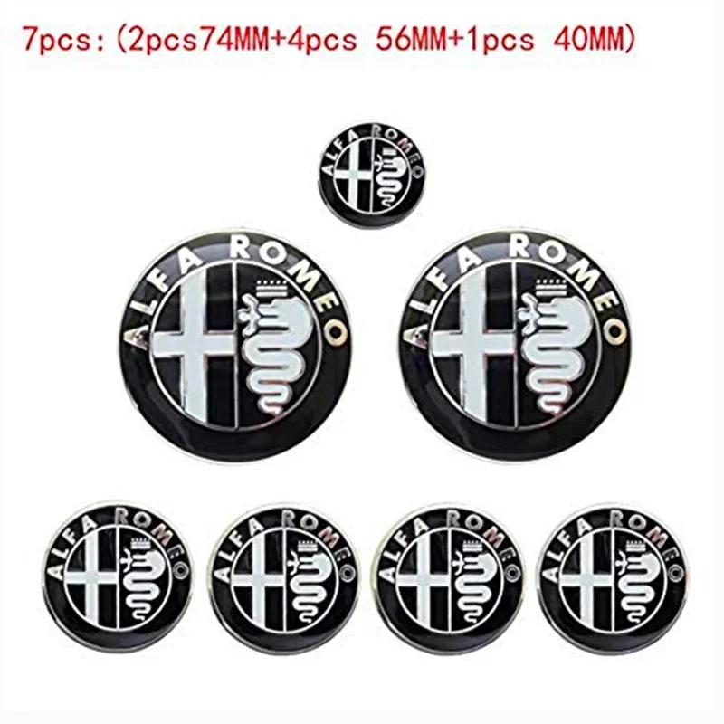 RCIZ5 pour Alfa Romeo Giulia MiTo Stelvio Giulietta GT 159 147 156 Capot Avant Coffre Arrière Cache-moyeu Volant Autocollant
