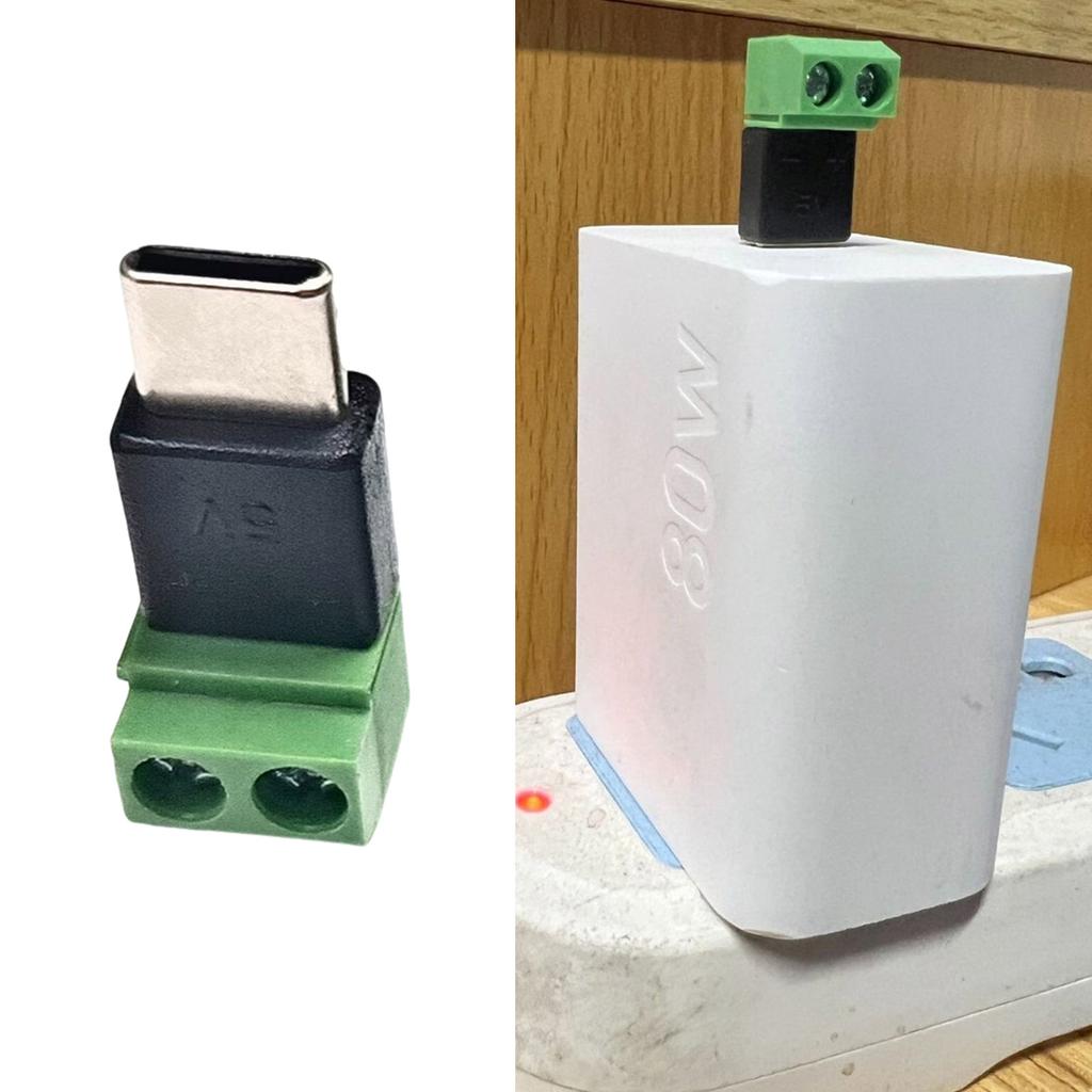 Type C Male to 2 Pin 5V No Solder Charging Adapter Conversion Converter for Smartphones Tablets and Power Bank