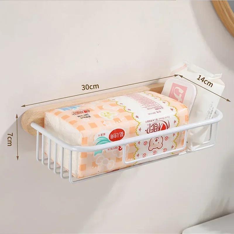 Bathroom Pendant Towel Holder Shower Rack Solid Wood Bathroom Shelf Shampoo Shower Gel Corner Holder Towel Bar Mobile Phone Rack