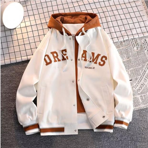Trendy Long-Sleeve Japanese Style Hooded Jacket for Men - Autumn/Winter Fashion 3XL белый